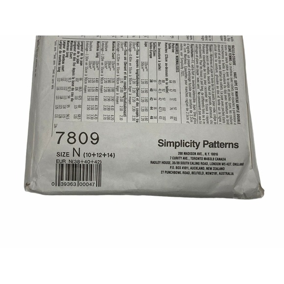 Simplicity 7809 Top Skirt & Loose Fitting Lined Coat Sewing Pattern Size 10-14 - Picture 3 of 4